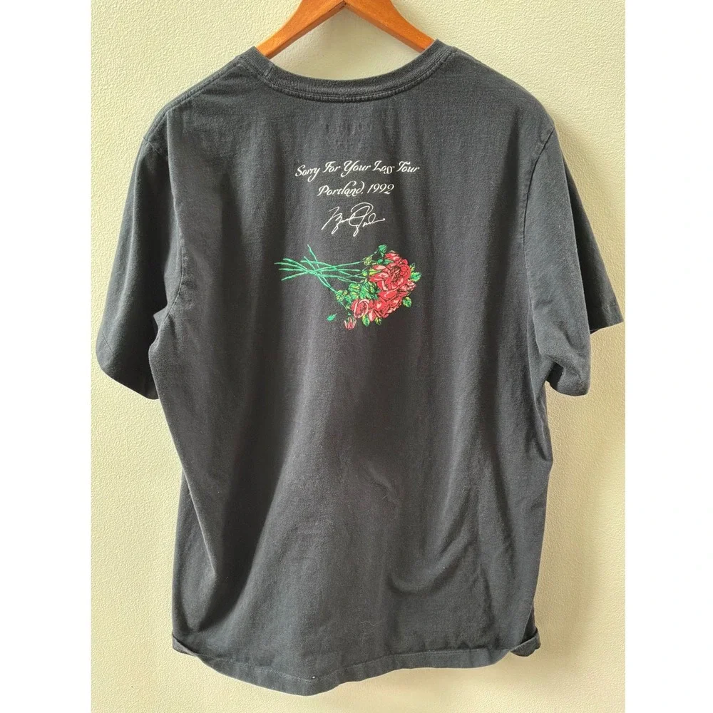 Jordan Flight Rose Sorry For Your Loss Tour Portland 1992 Black T-Shirt Mens XL